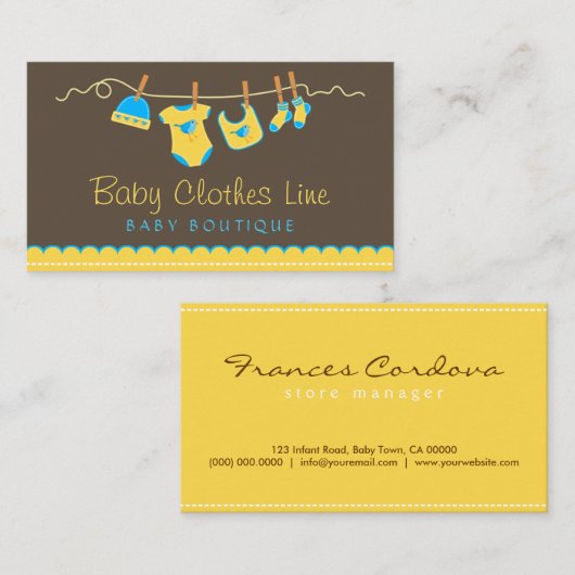 ベビーアイツラインストアブティックビジネスカード 名刺 (正面/裏面)