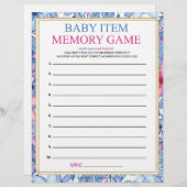 ベビーアイテムのメモリゲーム[フローラ水色] レターヘッド (正面/裏面)