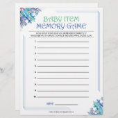 ベビーアイテムのメモリゲーム[青フローラ] レターヘッド (正面/裏面)