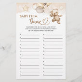 ベビーアイテムゲームテディベア赤ちゃんシャワー (正面)