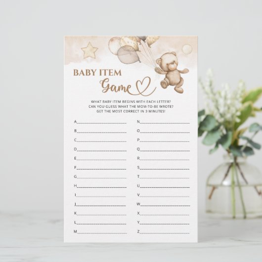 ベビーアイテムゲームテディベア赤ちゃんシャワー (スタンド正面)