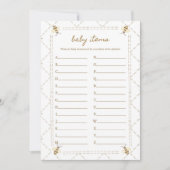 ベビーアイテムハニービー赤ちゃんシャワーゲームカード 招待状 (正面)