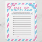 ベビーアイテム記憶ゲーム[ジェンダーの驚き] レターヘッド (正面/裏面)