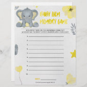 ベビーアイテム記憶ゲーム[ベビーゾウ[黄色]] レターヘッド (正面/裏面)