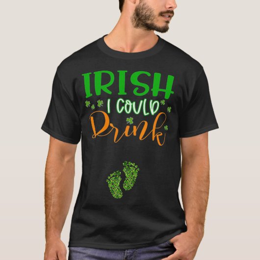 ベビーアイリッシュ私は妊娠St patricksを飲むことができる Tシャツ (正面)