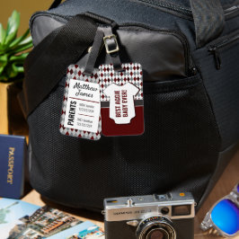 ベビーアギーマルーングレーパタアーガイルーンバッグラベル ラゲッジタグ