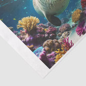 ベビーアザラシが海中のサンゴ礁に入る 薄葉紙 (詳細)