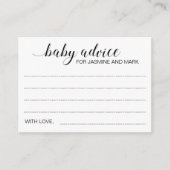 ベビーアドバイス新父母ベビースワモダンーシャワー アドバイスカード (正面)