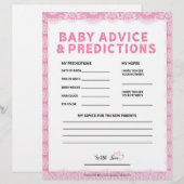 ベビーアドバイス&予測[ラグジュアリーレース[ピンク] レターヘッド (正面/裏面)