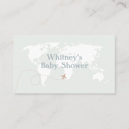 ベビーアドベンチャー世界地図ベビーシャワー用の本 エンクロージャーカード (裏面)