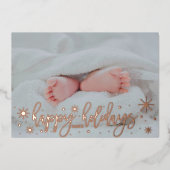 ベビーアナウンスホイルハッピーホリデーズカード 箔シーズンカード (正面)