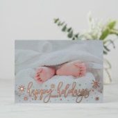 ベビーアナウンスホイルハッピーホリデーズカード 箔シーズンカード (立ち正面)