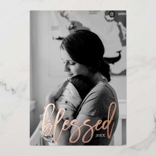 ベビーアナウンス賛美フォイルホリデーカード 箔シーズンカード (正面)