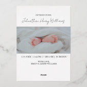 ベビーアナウンス賛美フォイルホリデーカード 箔シーズンカード (裏面)