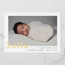 ベビーアナウンスHelloスクリプト 箔招待状
