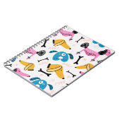 ベビーアニマルの可愛い犬のパターン顔スケッチスカ ノートブック (左側)