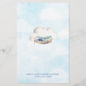 ベビーアニマルゲームカード玩具飛行機赤ちゃんシャワー チラシ (裏面)