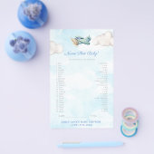 ベビーアニマルゲームカード玩具飛行機赤ちゃんシャワー チラシ (シングル)