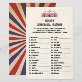 ベビーアニマルゲームサーカスカーニバルレトロベビーシャワー