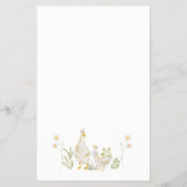 ベビーアニマルゲー間抜けムガチョウ赤ちゃんシャワー チラシ (裏面)