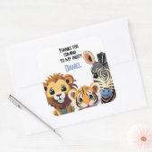 ベビーアニマルサファリアニマルバースデーパーティー スクエアシール (封筒)