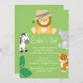 ベビーアニマルサファリ招待状 招待状 (正面/裏面)