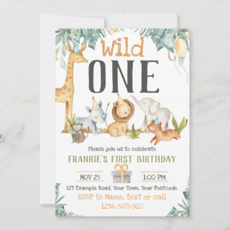 ベビーアニマルサファリ招待状 招待状
