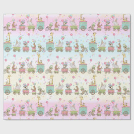 ベビーアニマルサーカストレイン ラッピングペーパー