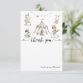 ベビーアニマルサーカス赤ちゃんシャワーサンキューカード サンキューカード (スタンド正面)