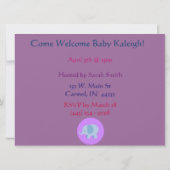 ベビーアニマルシャワー招待状 招待状 (裏面)