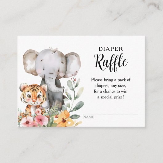 ベビーアニマルジャングルサファリオムツラッフル エンクロージャーカード (正面)