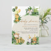 ベビーアニマルズジャングルサファリパーティーベビーシャワー 招待状 (スタンド正面)