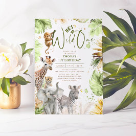 ベビーアニマルズジャングルサファリワイルドワン誕生日 招待状