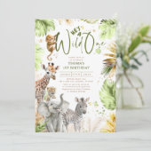 ベビーアニマルズジャングルサファリワイルドワン誕生日 招待状 (スタンド正面)