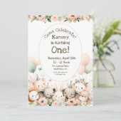 ベビーアニマルズファースト誕生日 招待状 (スタンド正面)