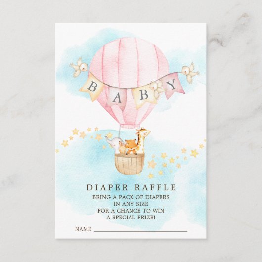 ベビーアニマルズホットエアバルーンおむつラッフルチケット エンクロージャーカード (正面)