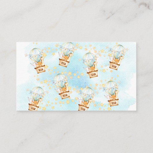 ベビーアニマルズホットエアバルーンおむつラッフルチケット エンクロージャーカード (裏面)