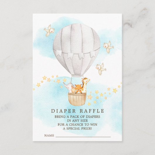 ベビーアニマルズホットエアバルーンおむつラッフルチケット エンクロージャーカード (正面)