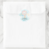 ベビーアニマルズホットエアバルーンに乗るベビーシャワー ラウンドシール (バッグ)