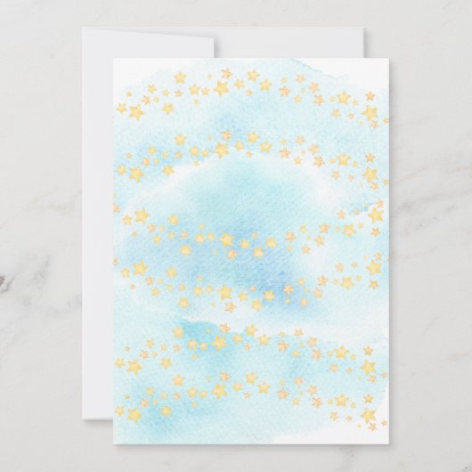 ベビーアニマルズホットエアバルーンに乗るベビーシャワー 招待状 (裏面)