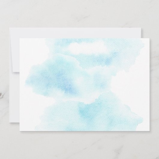 ベビーアニマルズホットエアバルーンに乗るベビーシャワー 招待状 (裏面)