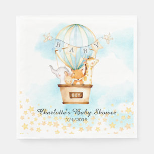 ベビーアニマルズホットエアバルーンシャワー紙ナプキンス スタンダードランチョンナプキン