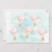 ベビーアニマルズホットエアバルーンベビーガールシャワー 招待状 (裏面)