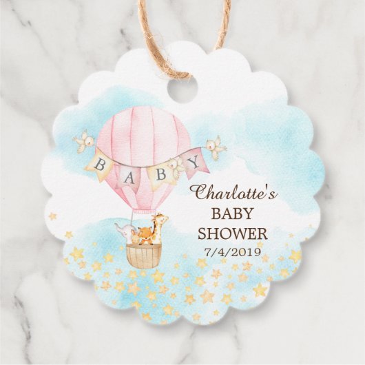 ベビーアニマルズホットエアバルーンライドお気に入りギフトラベル フェイバータグ (裏面)