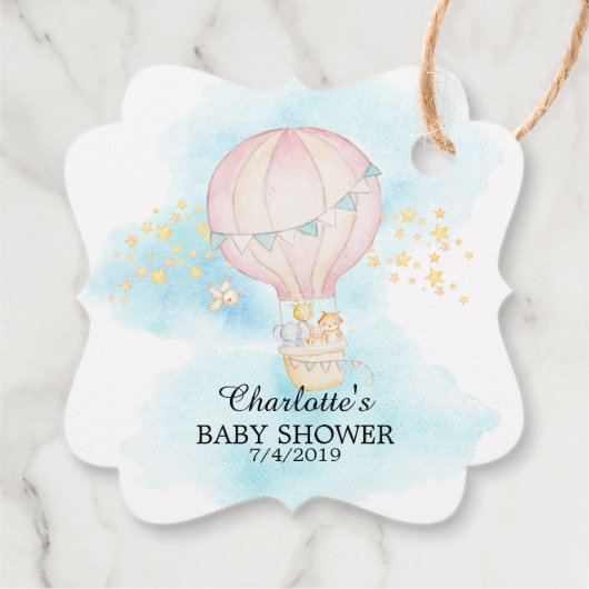 ベビーアニマルズホットエアバルーンライドお気に入りギフトラベル フェイバータグ (裏面)
