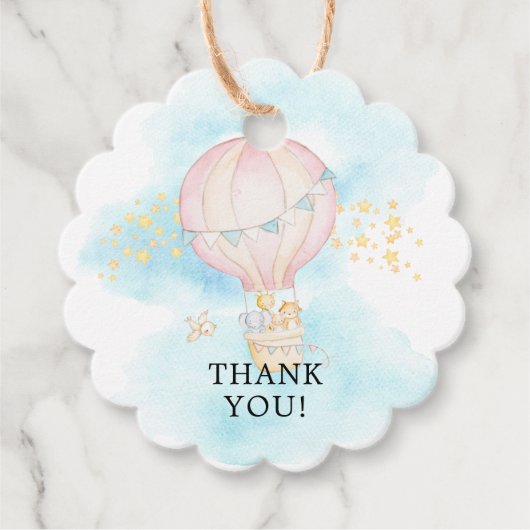 ベビーアニマルズホットエアバルーンライドお気に入りギフトラベル フェイバータグ (正面)