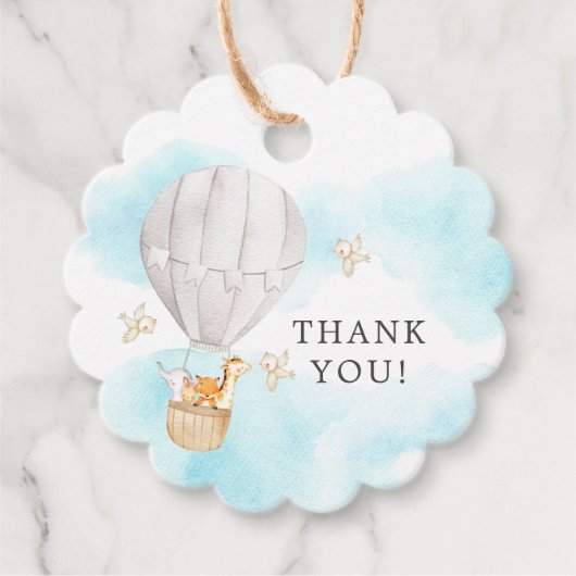 ベビーアニマルズホットエアバルーンライドお気に入りギフトラベル フェイバータグ (正面)