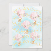 ベビーアニマルズホットエアバルーン男の赤ちゃんシャワー 招待状 (裏面)