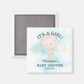 ベビーアニマルズホットエアバルーン赤ちゃんシャワーのお気に入り マグネット (正面/裏面)