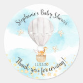 ベビーアニマルズホットエアバルーン赤ちゃんシャワーのお気に入り ラウンドシール (正面)